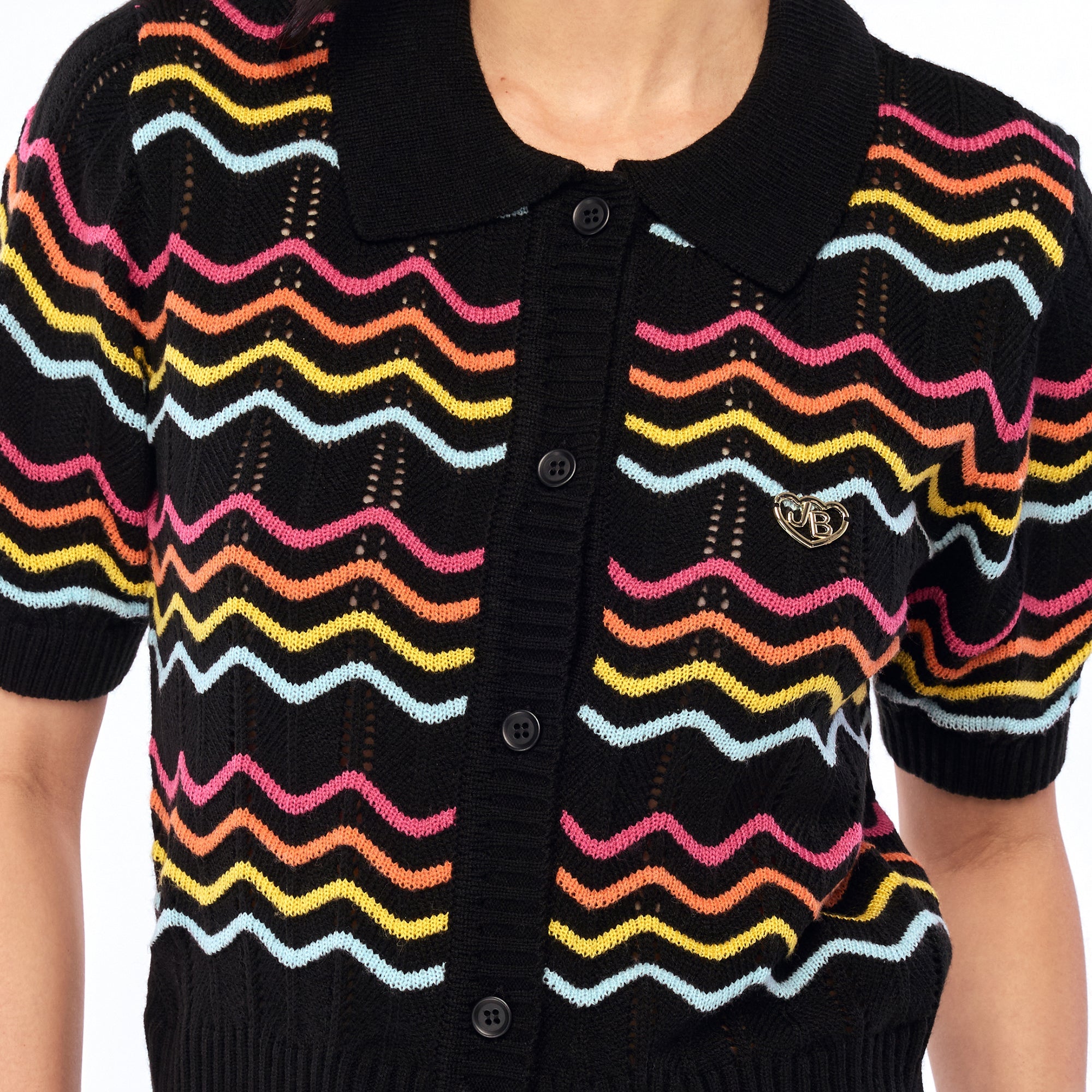 เสื้อคาร์ดิแกนแขนสั้นปักลาย Multi Color