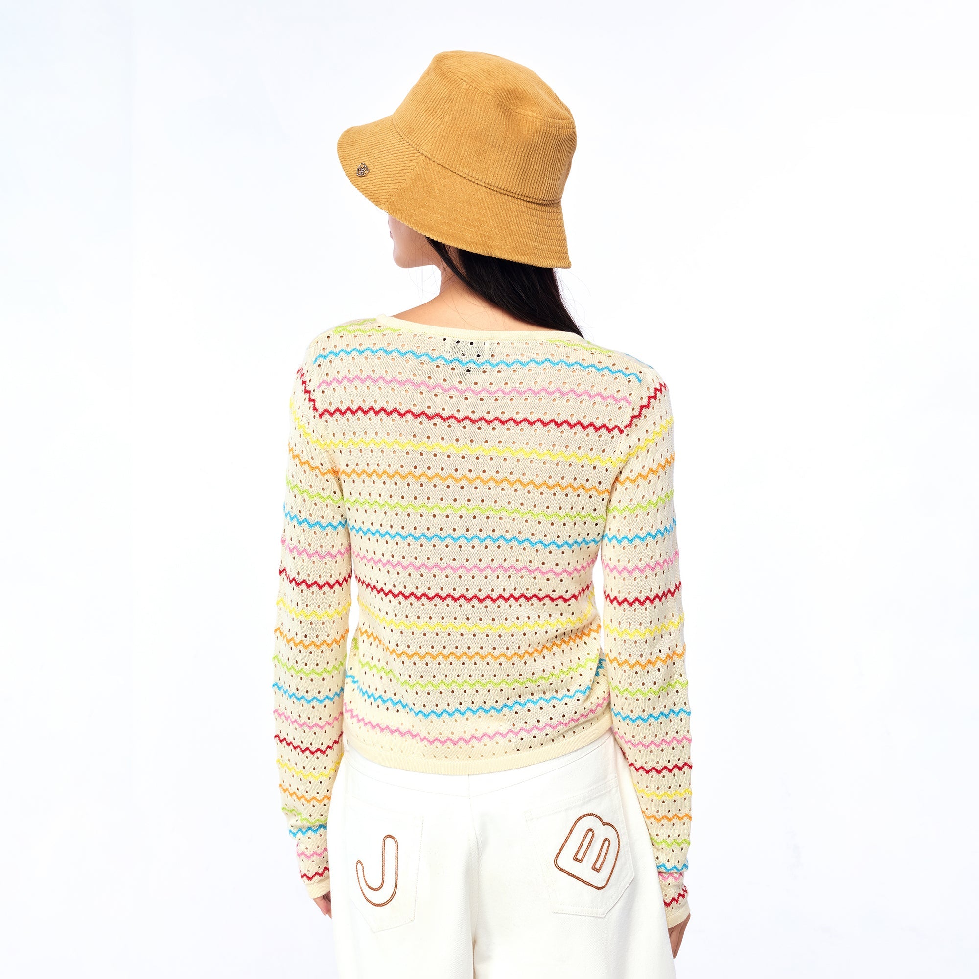 เสื้อคาร์ดิแกนแขนยาวปักลาย Multi Color