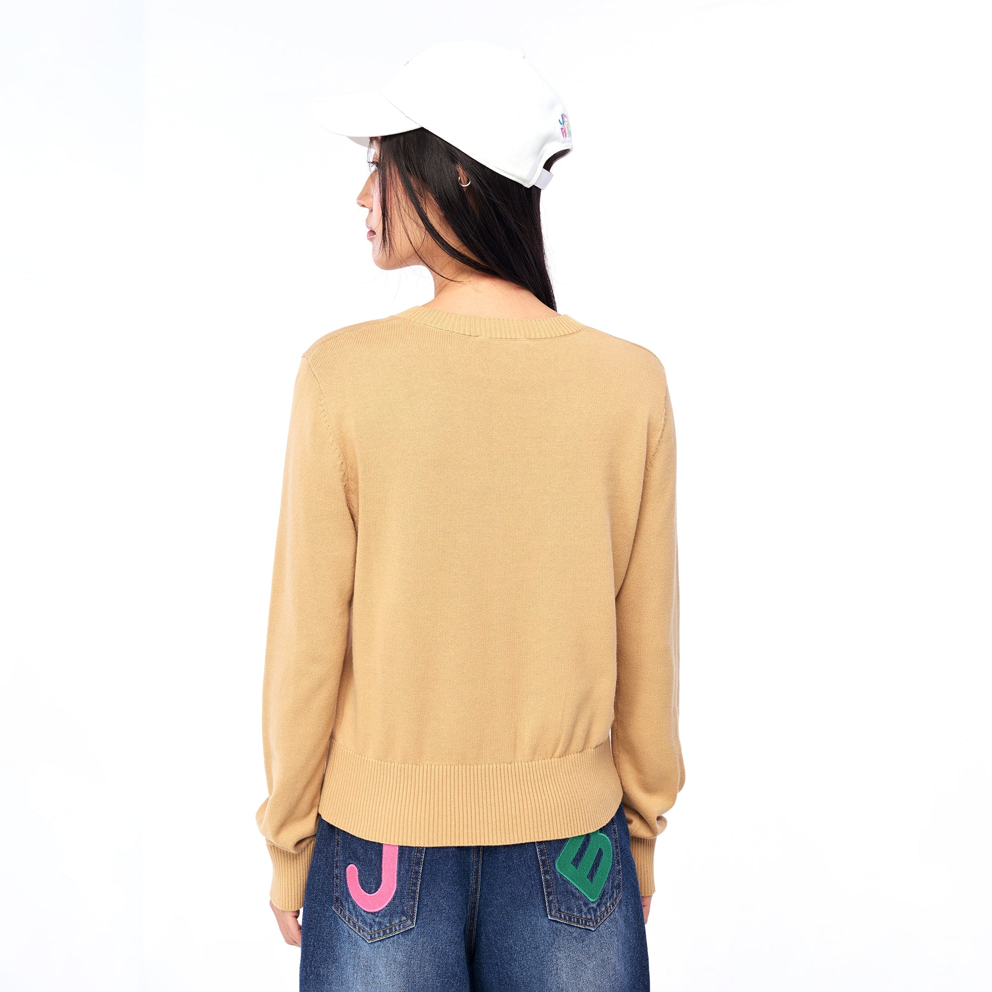 เสื้อคาร์ดิแกนแขนยาวพร้อมกระเป๋าปักลาย Jerme Brown