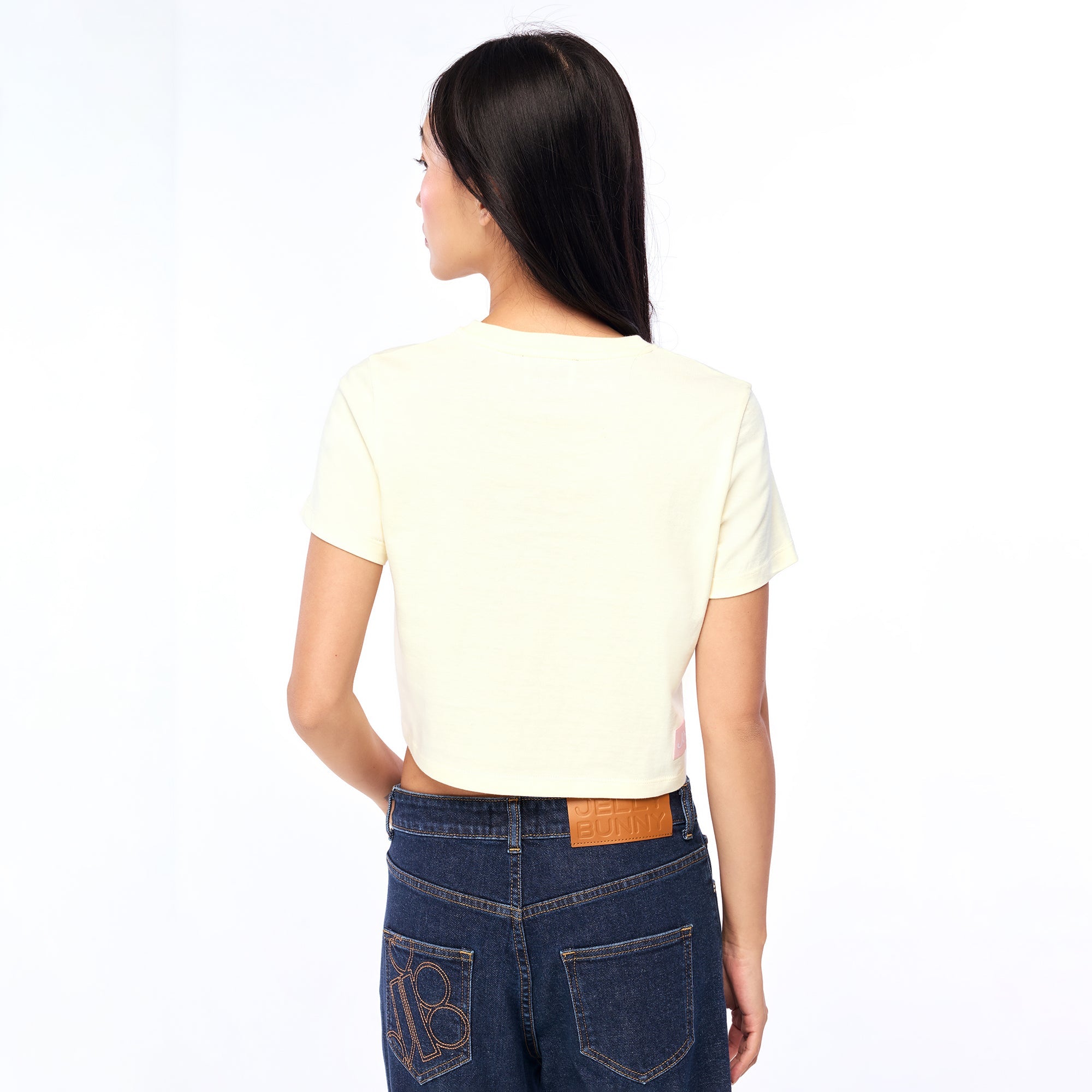 Strawberry Jb Crop T-Shirt Cream