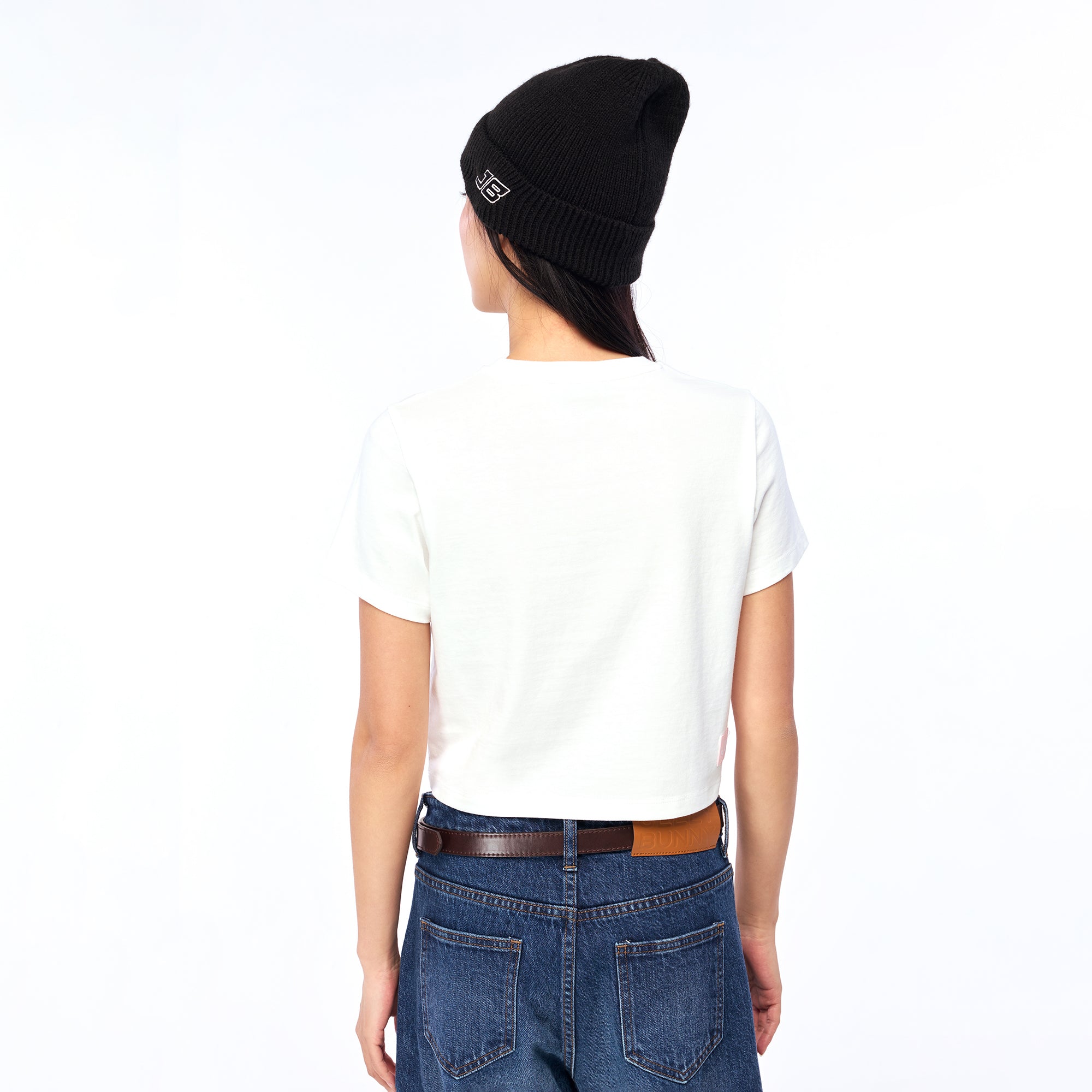Contrast Logo Crop T-Shirt White