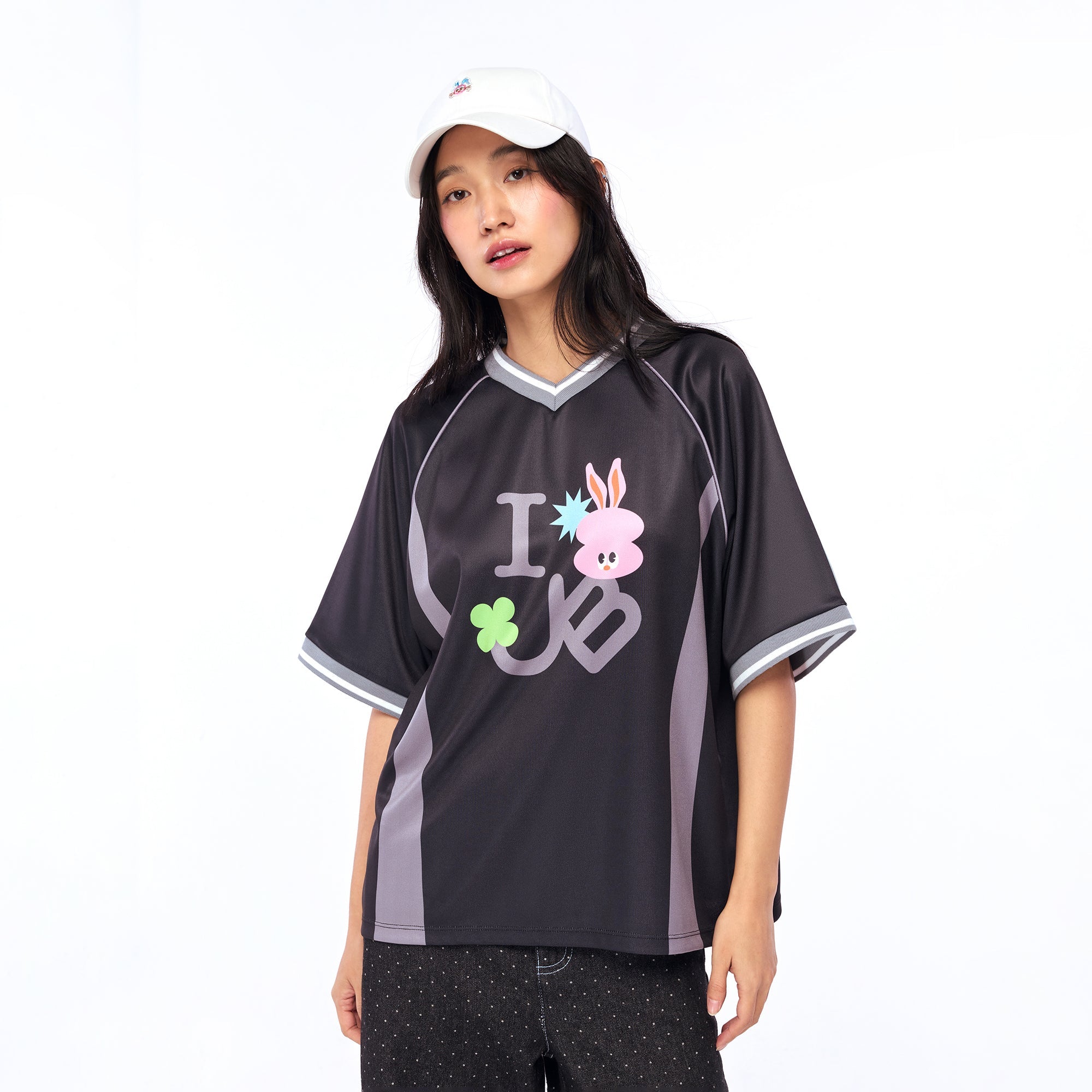 Jerme Graphic Print Football T-Shirt Black