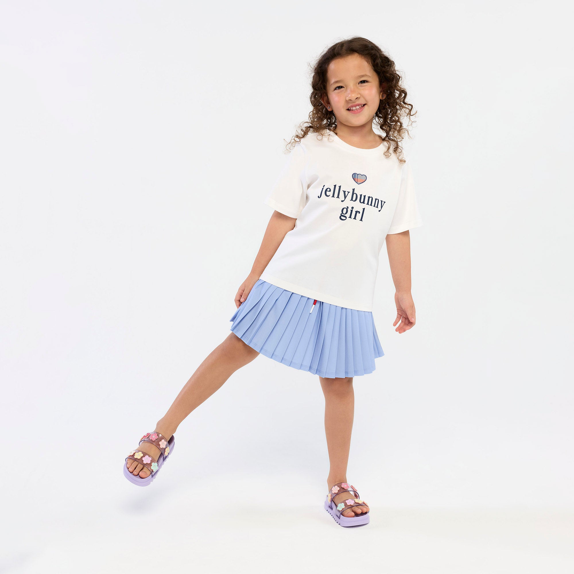 เสื้อยืดแขนสั้นลายกราฟิก Jelly Bunny Girl สำหรับเด็กผู้หญิง White