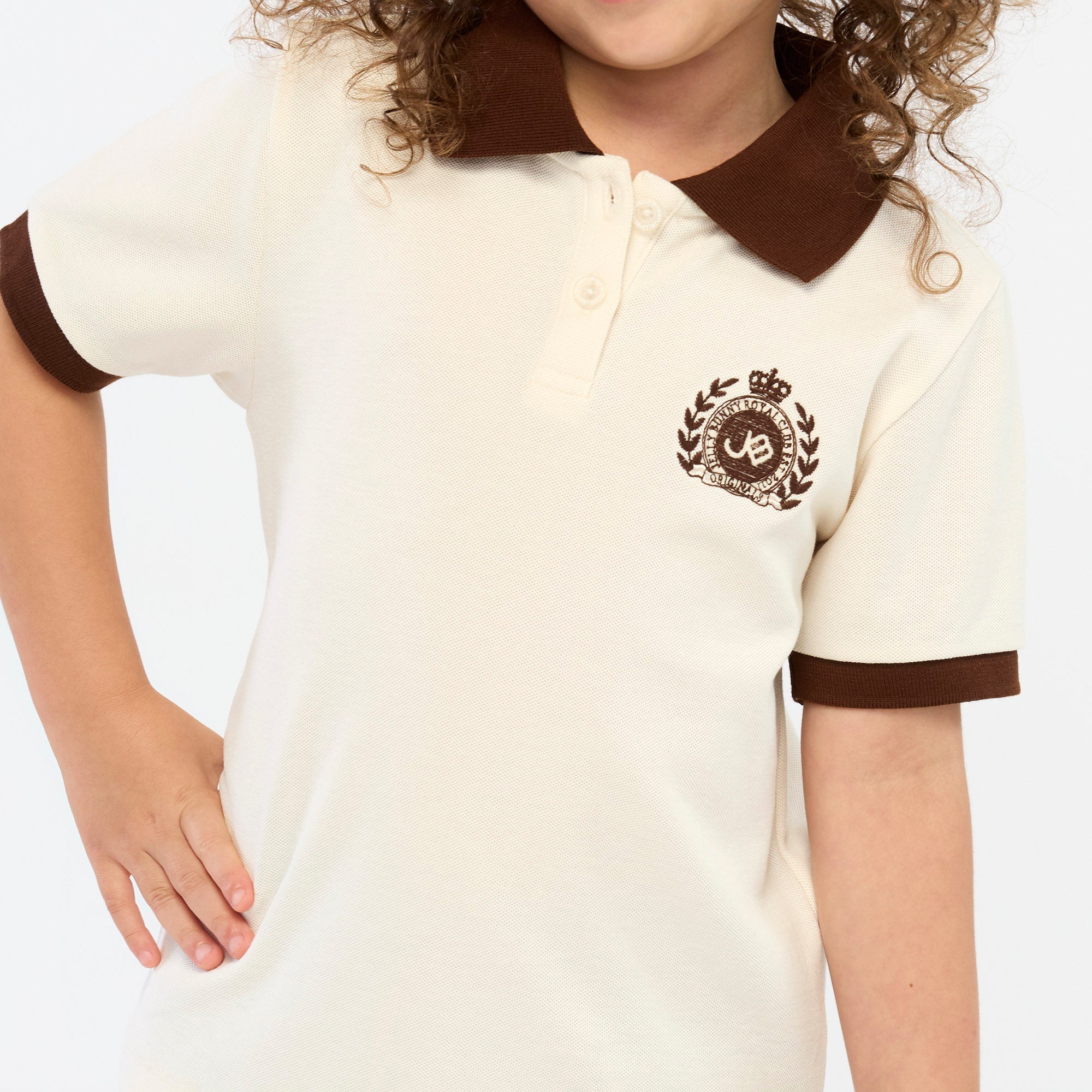 เสื้อโปโลปักลาย Royal Club สำหรับเด็กผู้หญิง
Cream