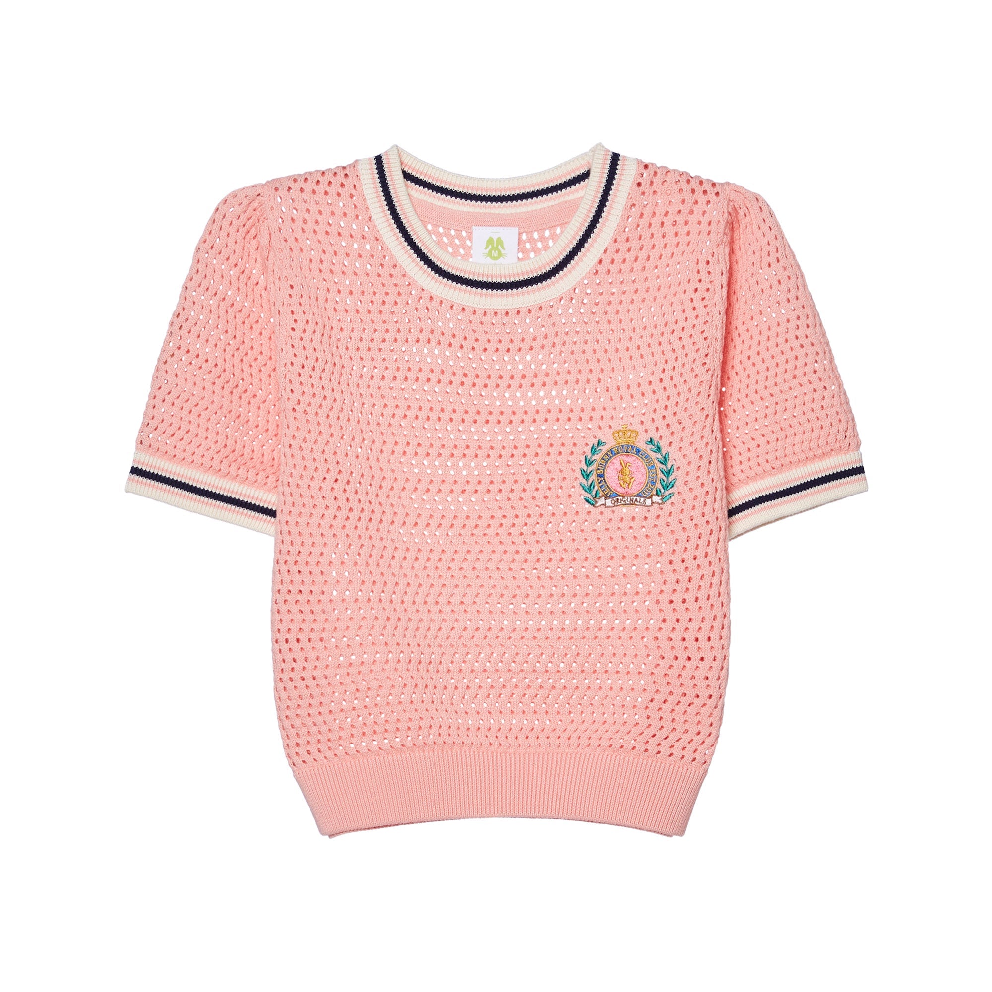 เสื้อโปโลผ้าตาข่ายลายพิมพ์ Royal Club สำหรับเด็กผู้หญิง Pink