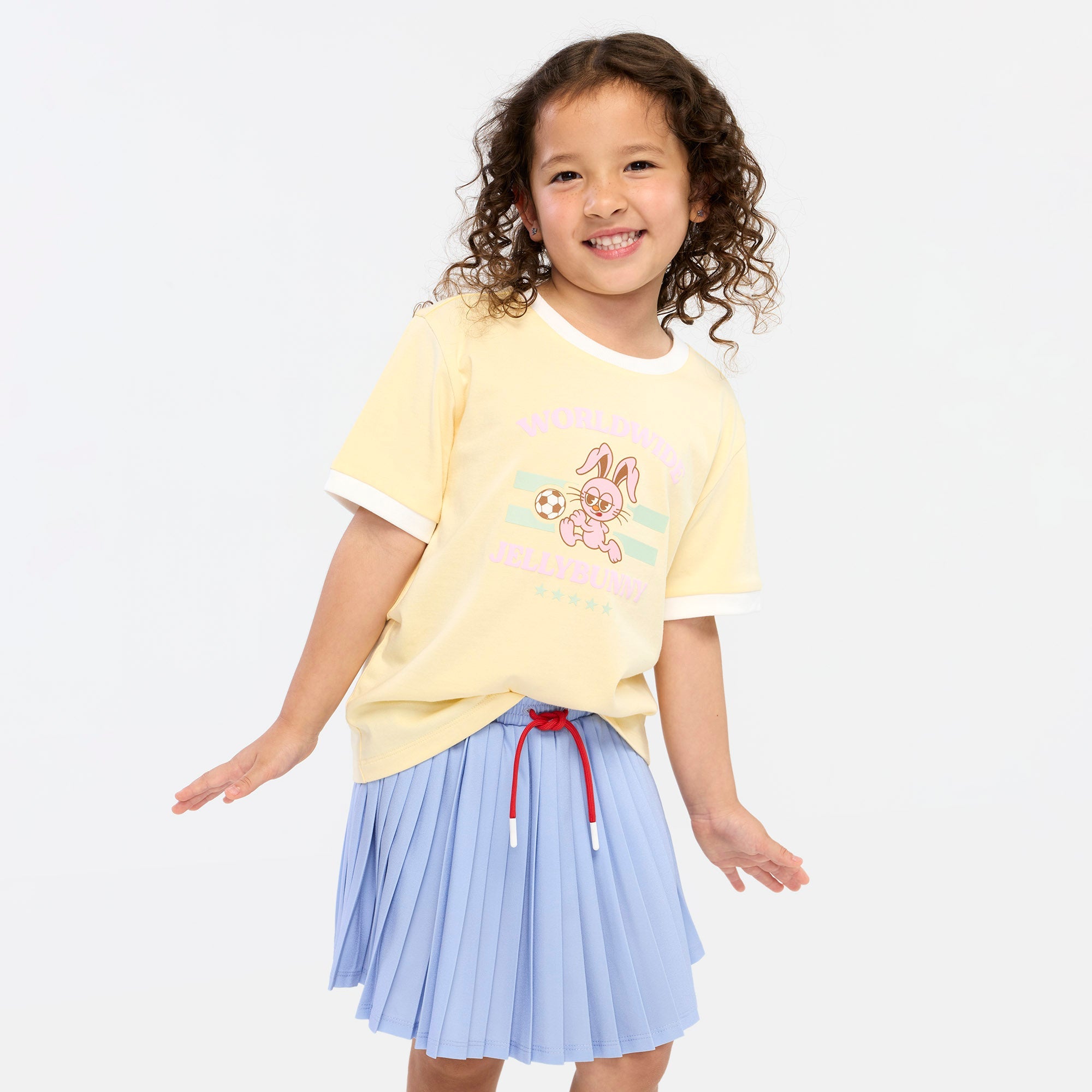 Worldwide Graphic T-Shirt For Mini Girls Yellow