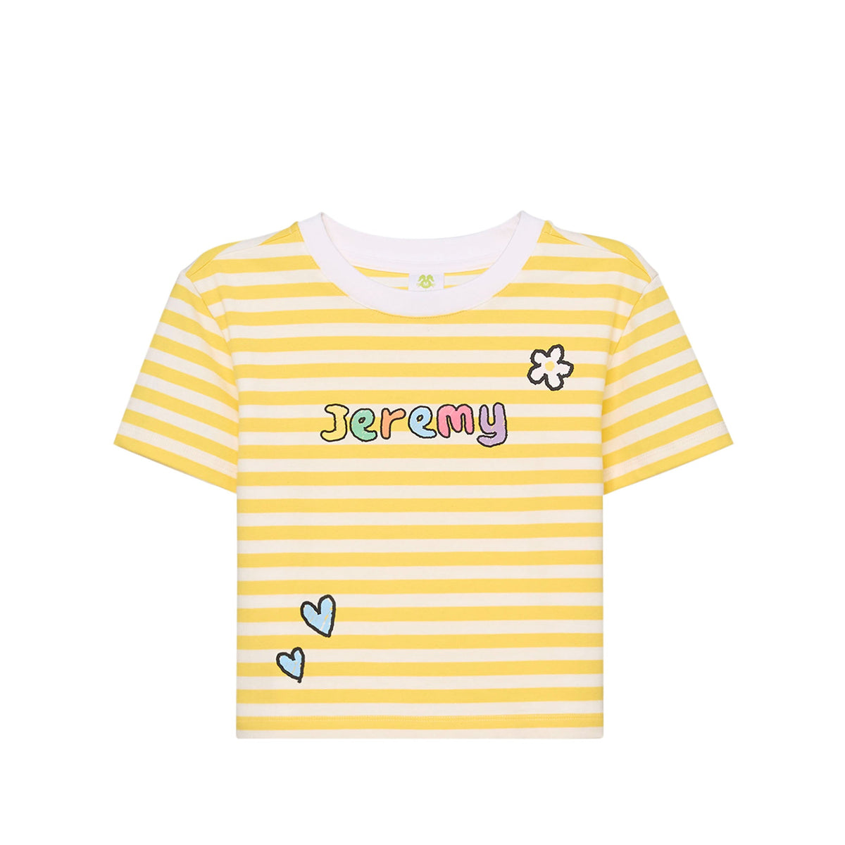 เสื้อยืดลายทาง Jeremy สำหรับเด็กผู้หญิง Yellow