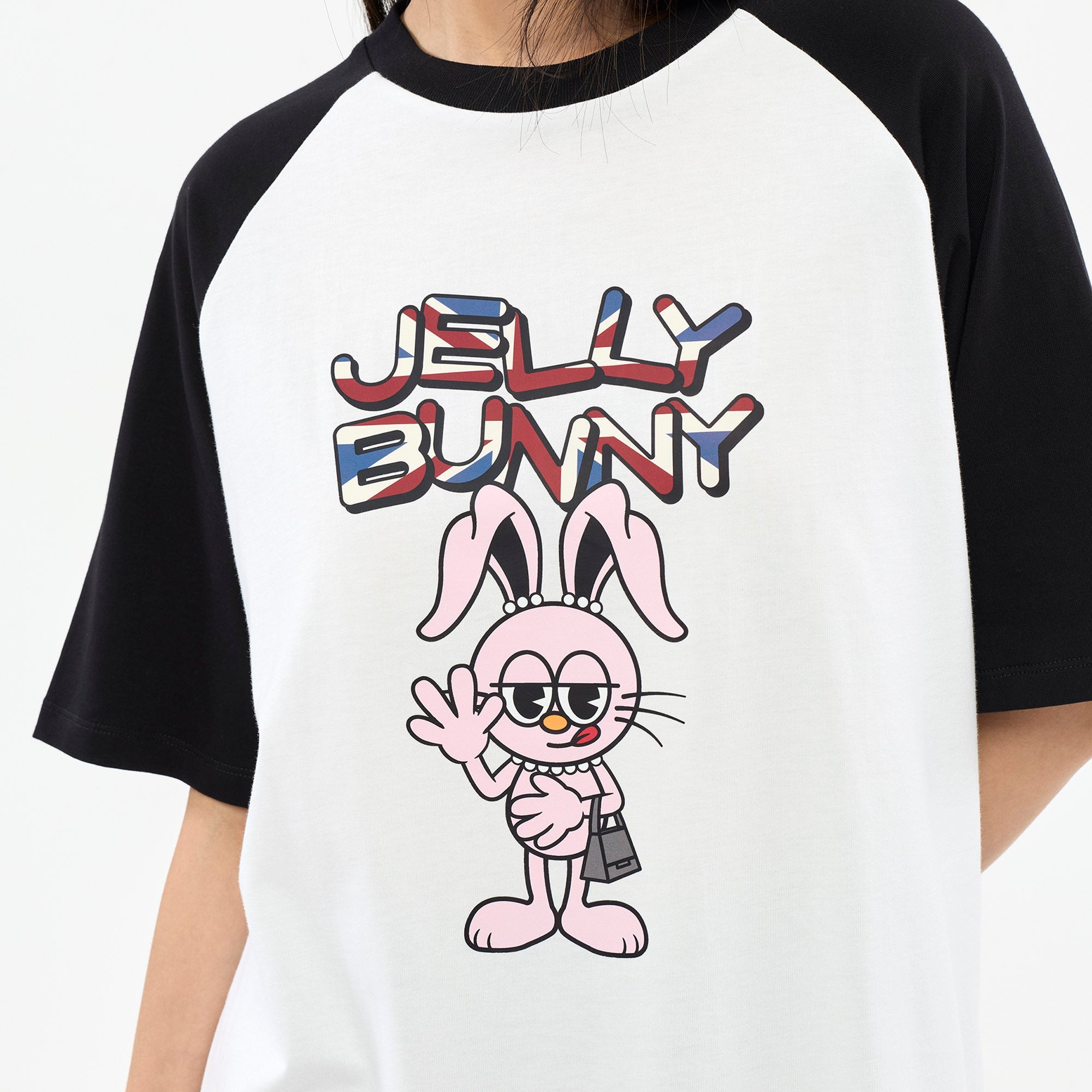 เสื้อยืดแขนสั้นแต่งแขนสีตัด Jeremy Black