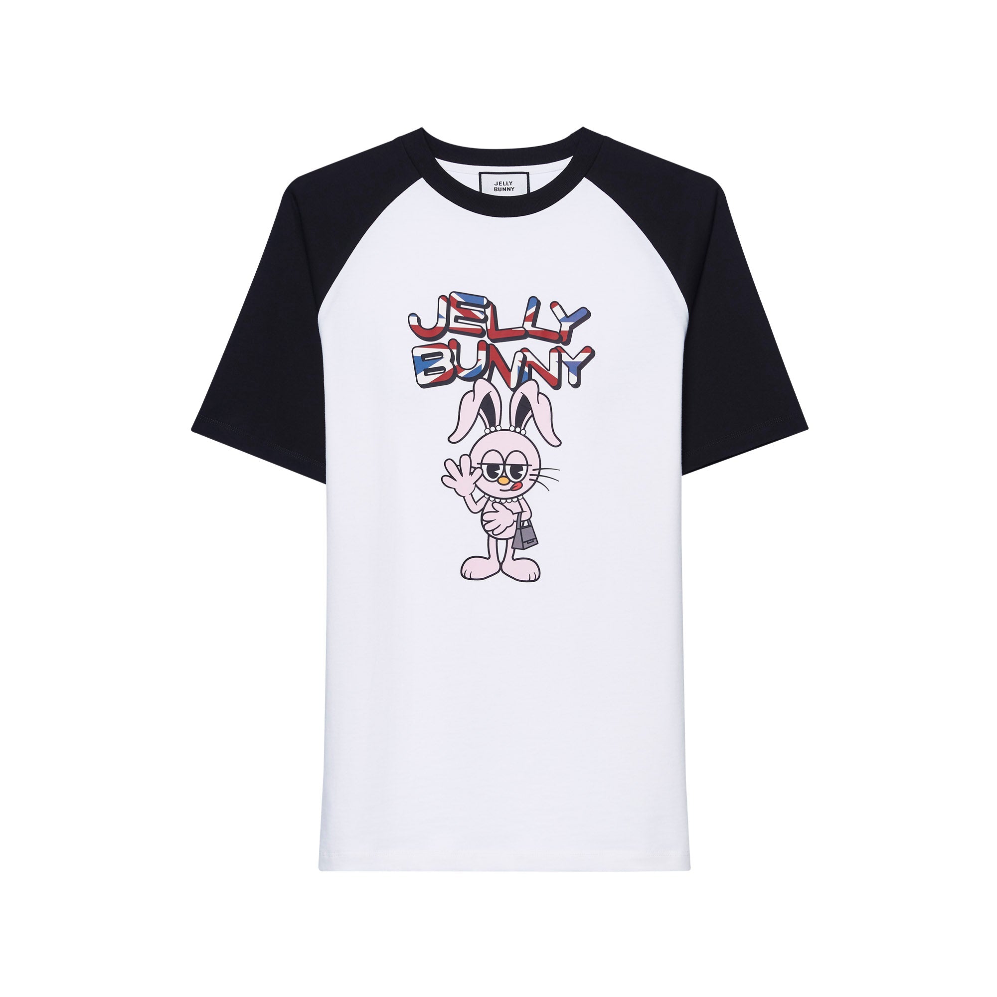 เสื้อยืดแขนสั้นแต่งแขนสีตัด Jeremy Black