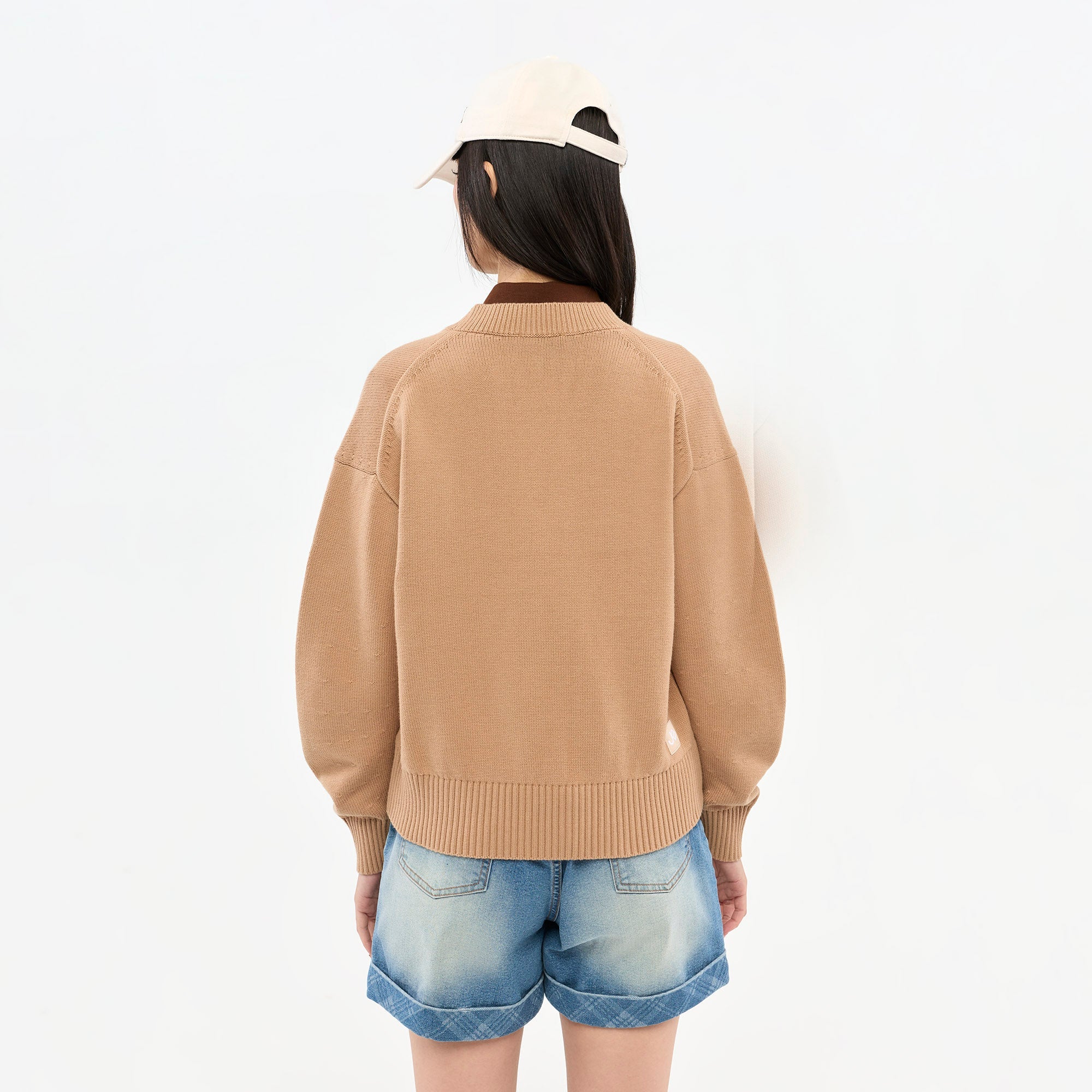 Embroidered Cardigan Brown