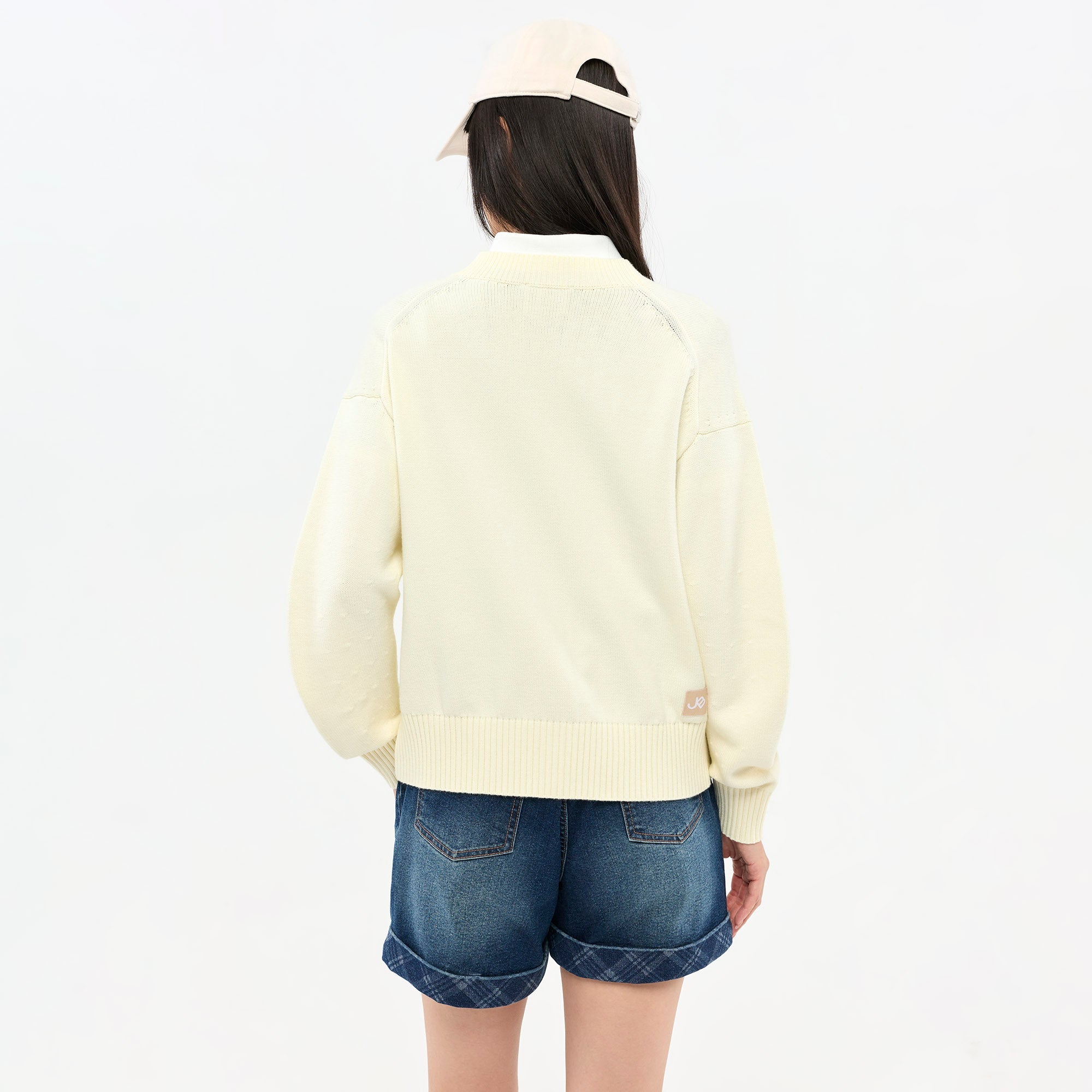 Embroidered Cardigan Cream