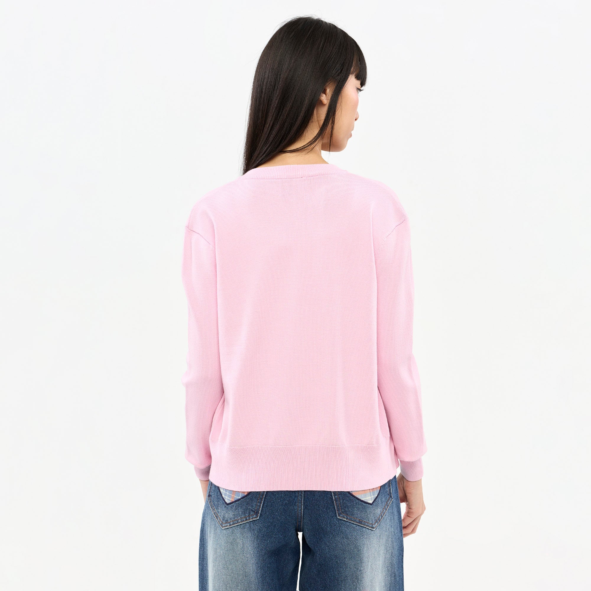 เซ็ตคาร์ดิแกนถักและเสื้อกล้ามถัก Pink