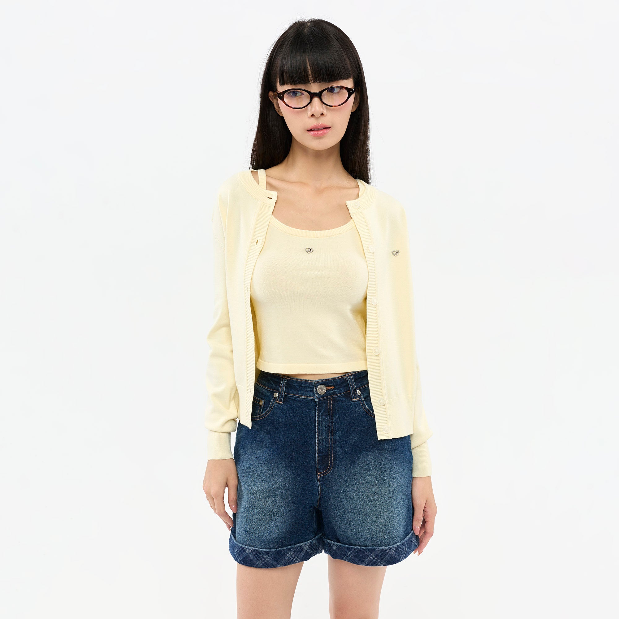 เซ็ตคาร์ดิแกนถักและเสื้อกล้ามถัก Off-White