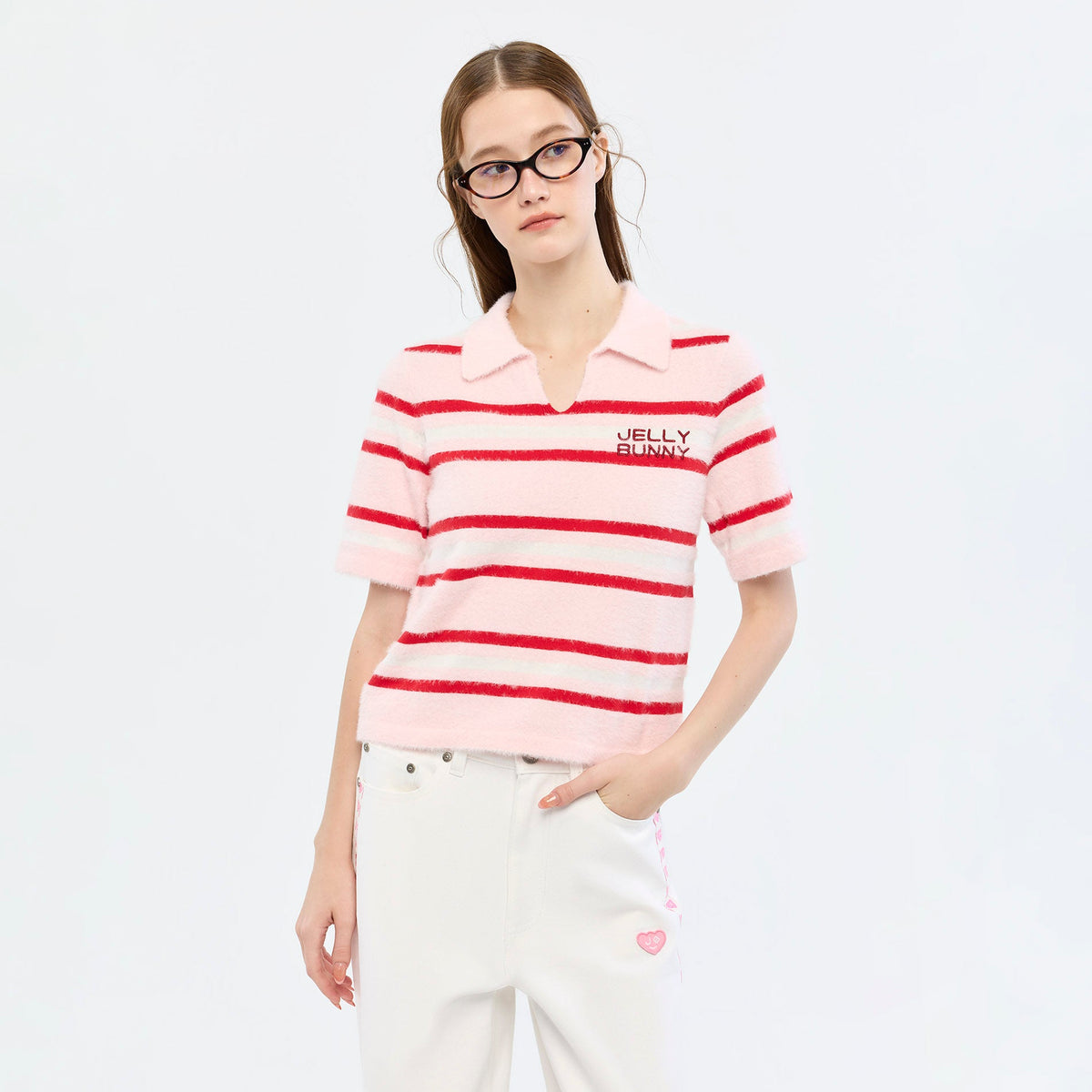 เสื้อโปโลแขนสั้นลายทาง Jelly Bunny Multi Color