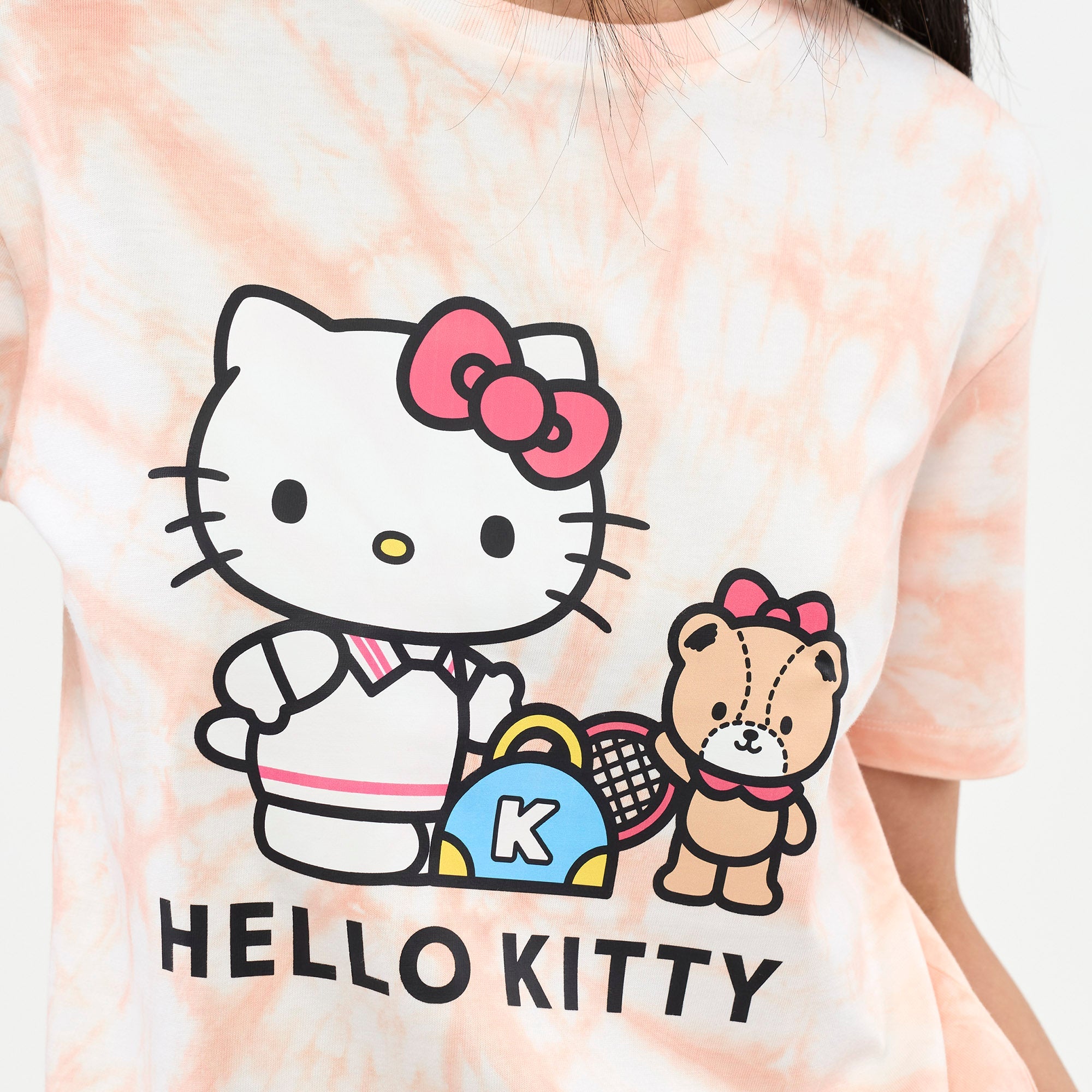 เสื้อยืดแขนสั้นมัดย้อม Hello Kitty Multi Color