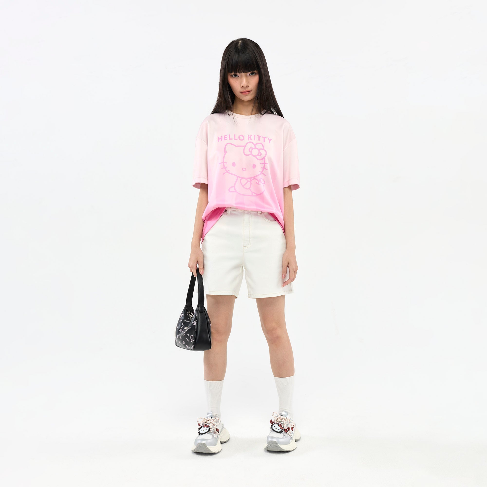 เสื้อยืดแขนสั้นไล่เฉดสี Hello Kitty Multi Color