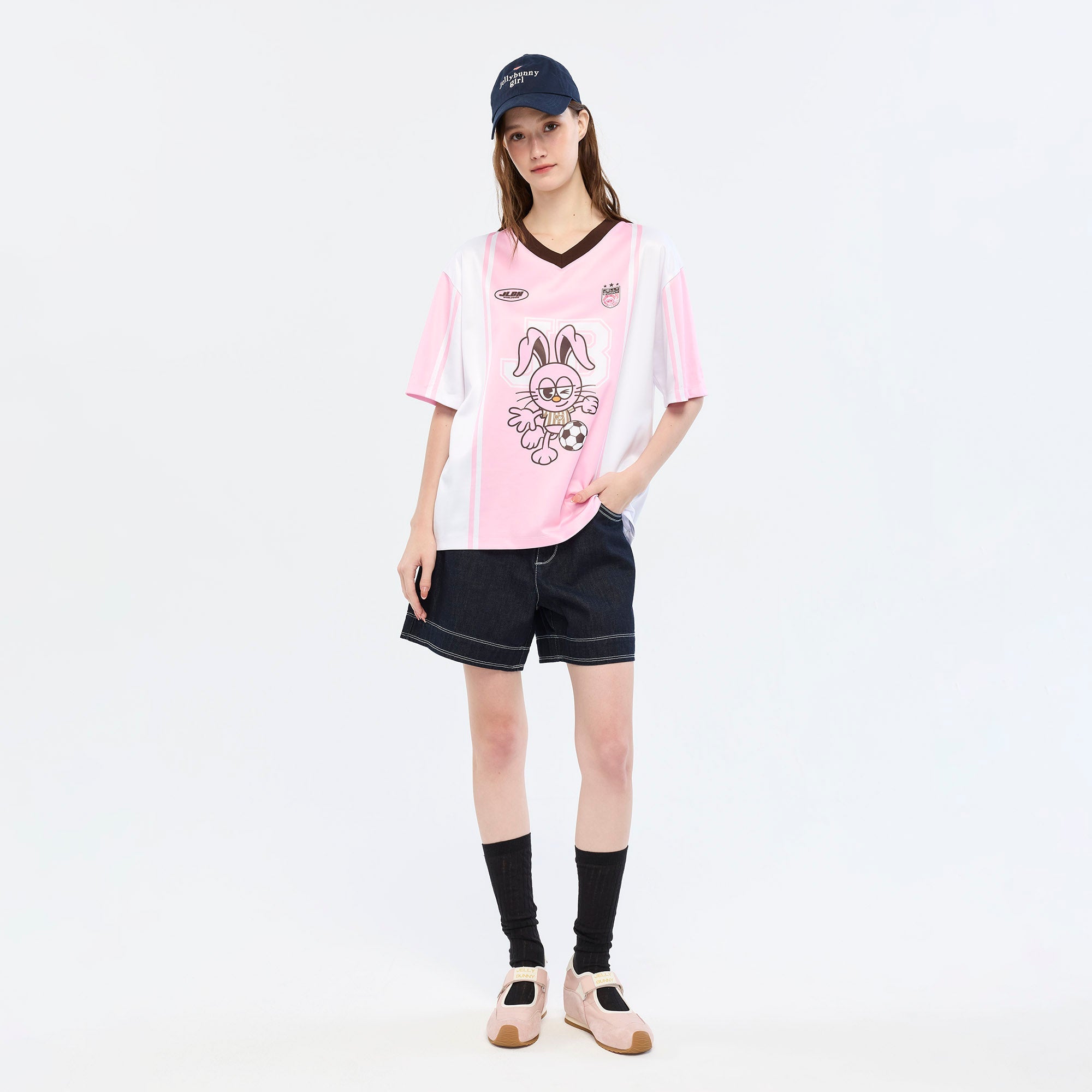 Jeremy Football Graphic T-Shirt Pink