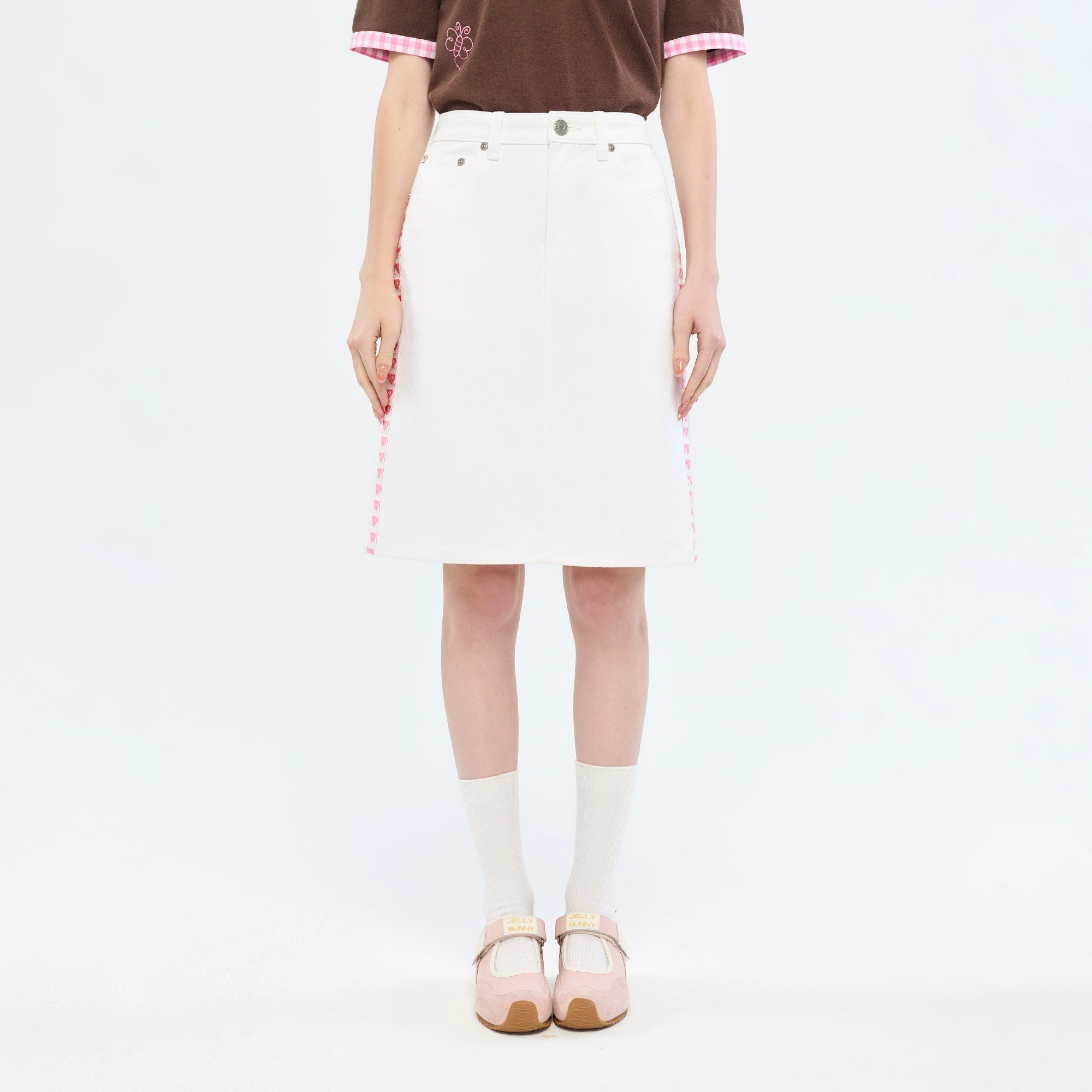Logo Tape Mini Skirt White