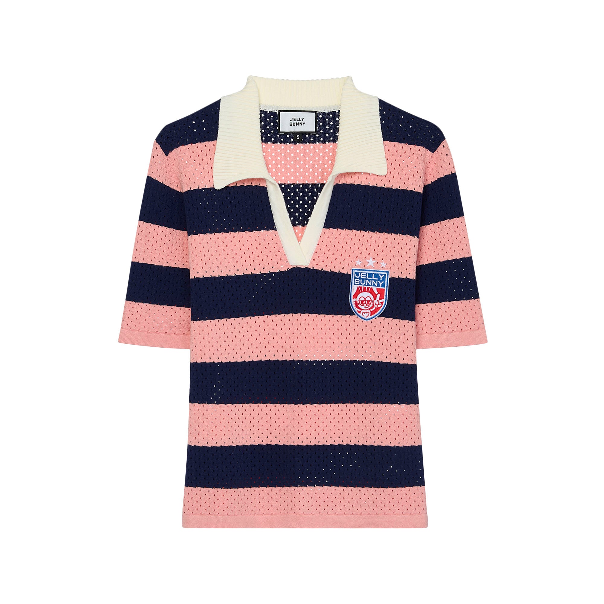 เสื้อโปโลผ้าตาข่ายลายทาง