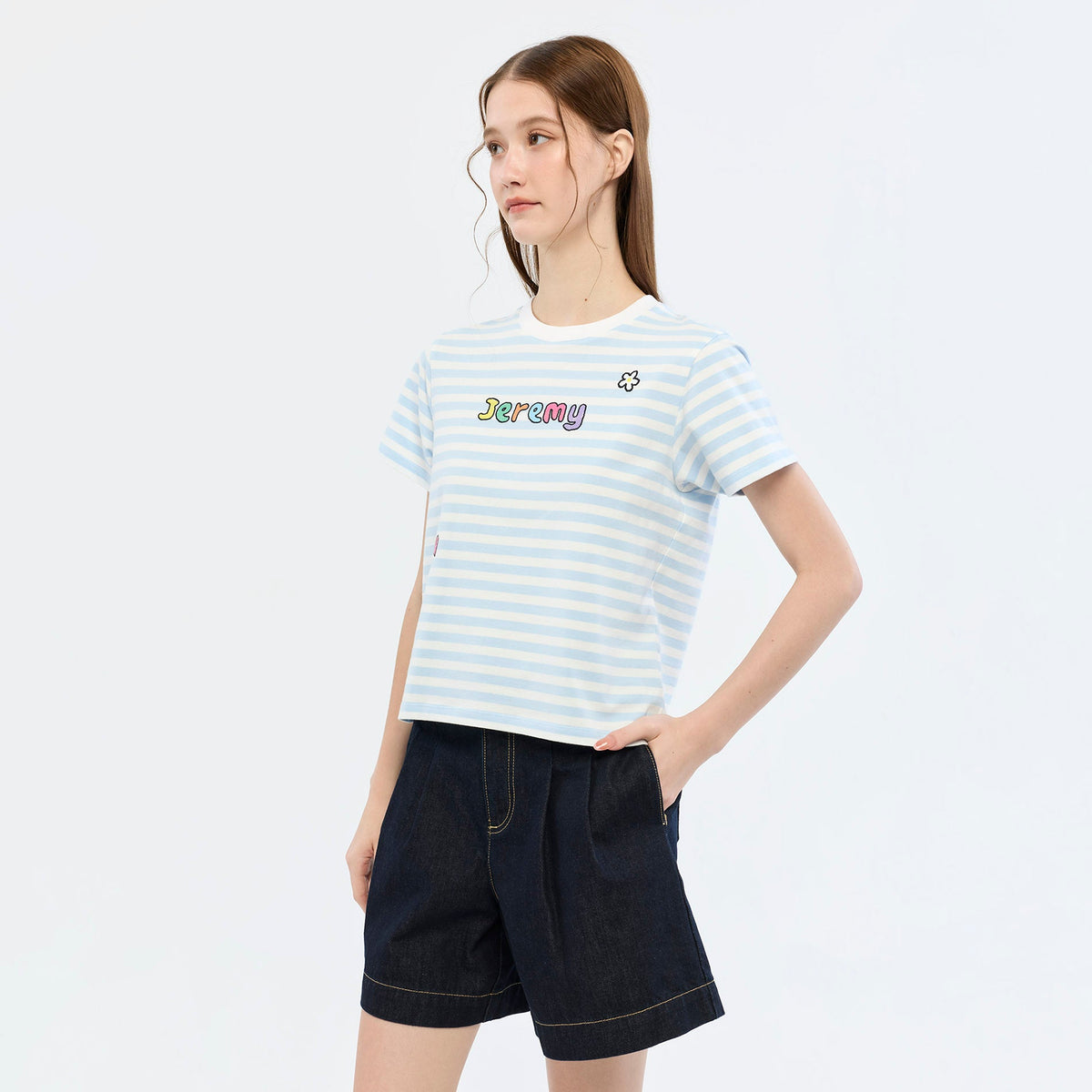 เสื้อยืดลายทาง Jeremy Blue