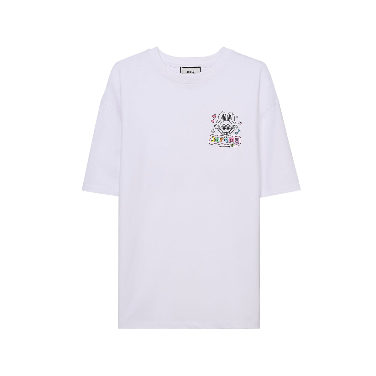 เสื้อยืดลาย Jeremy Bunny Doodle Graphic White