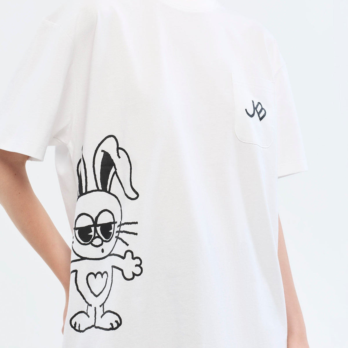 Jeremy Bunny Graphic Pocket T-Shirt White