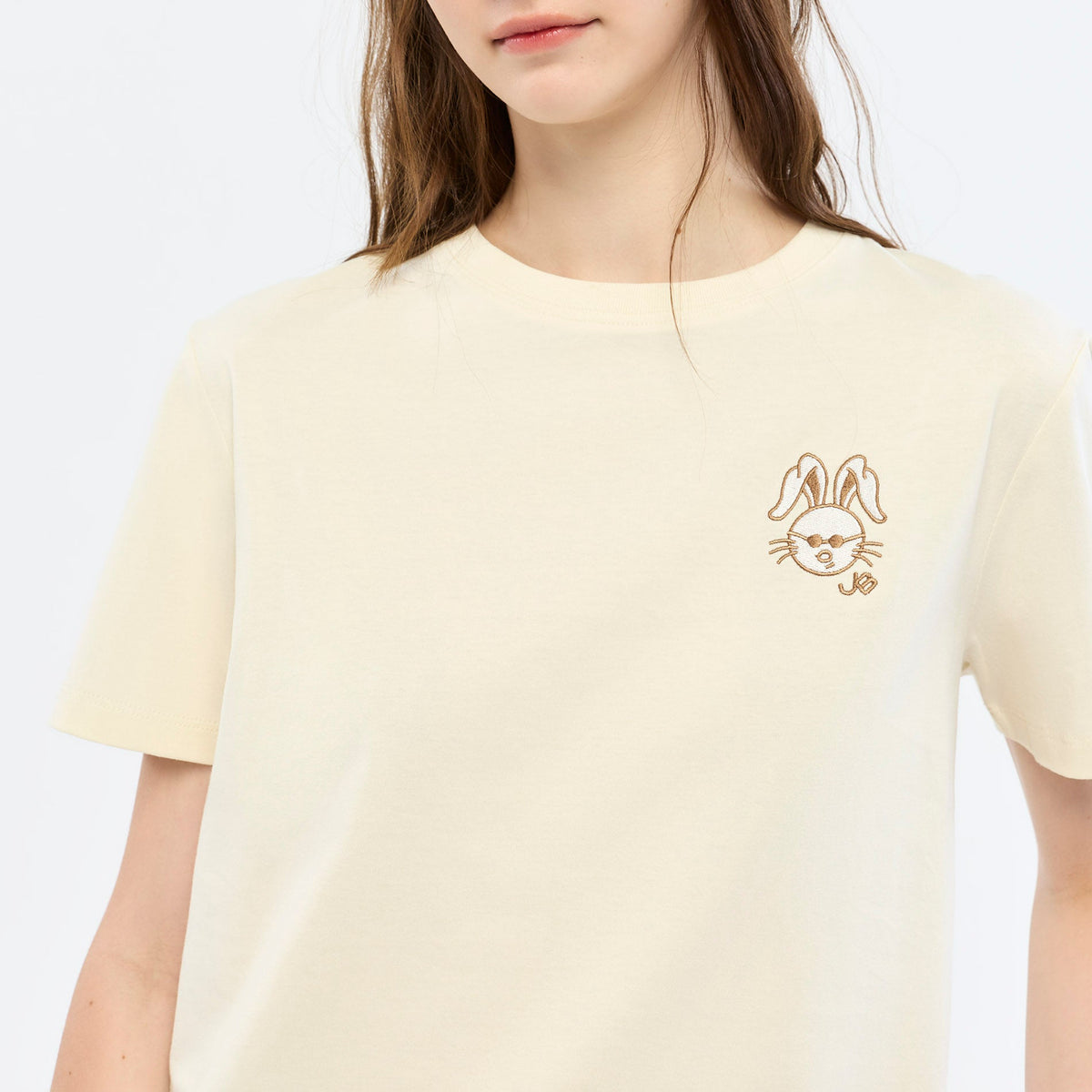 Bunny Face Graphic T-Shirt Cream