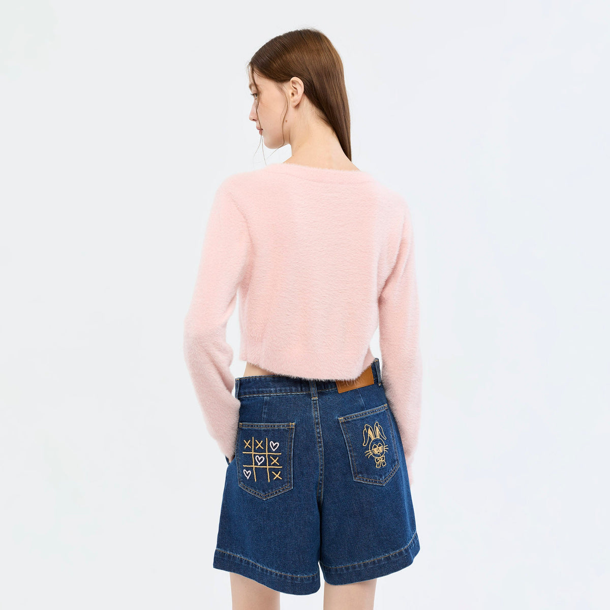 เสื้อคาร์ดิแกนลายกราฟิก Pink