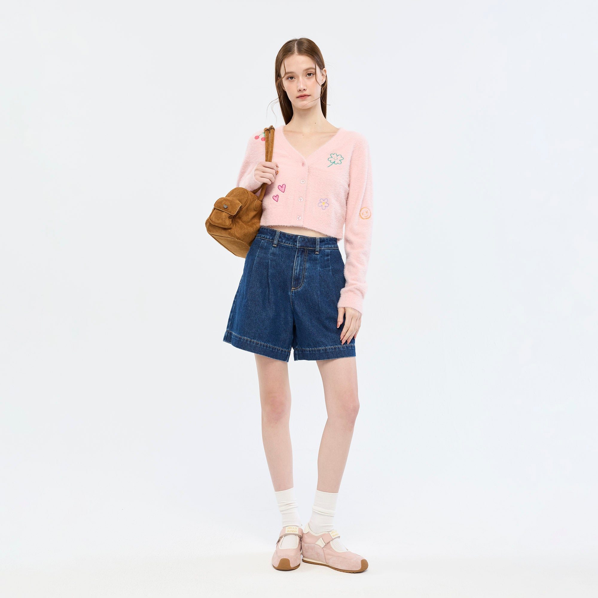 เสื้อคาร์ดิแกนลายกราฟิก Pink
