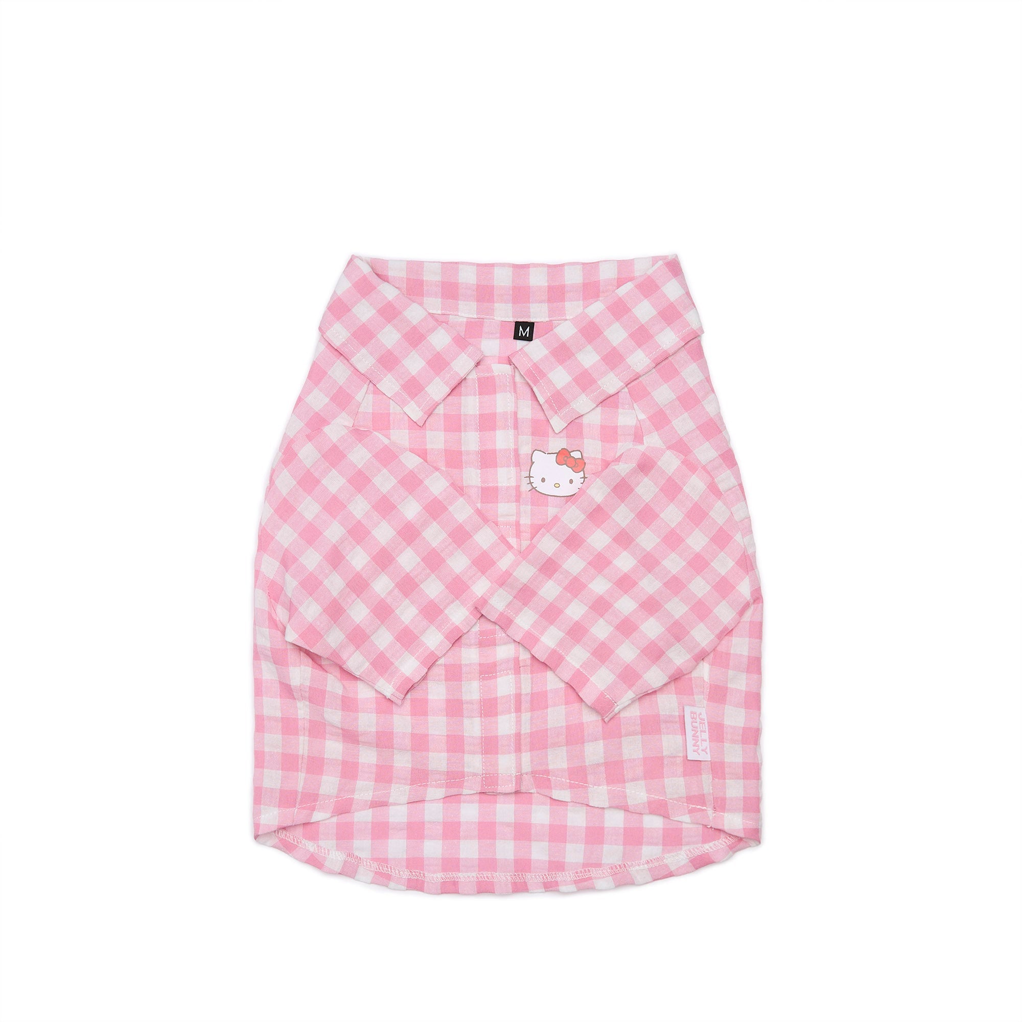 เสื้อเชิ้ตลายตาราง Hello Kitty สำหรับสัตว์เลี้ยง Check Pink