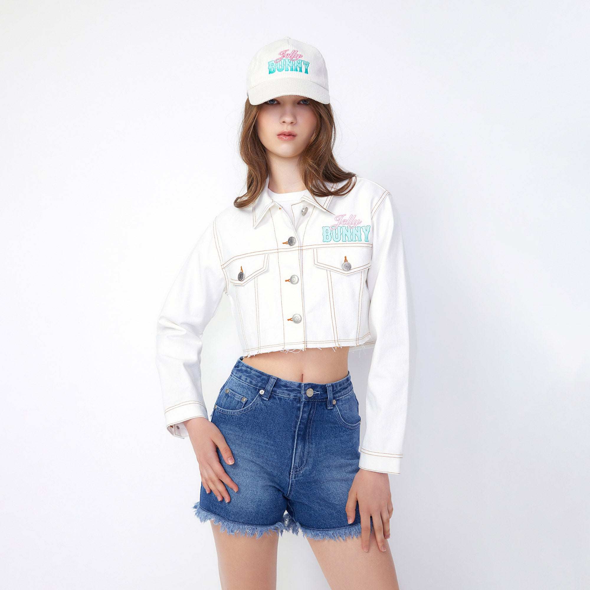 Starlight Kitty Cat Cropped Jacket White