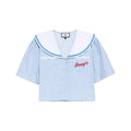 Morning Sunshine Sailor Collar Short Sleeve Shirt - Jelly Bunny TH