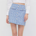 Afternoon Cherry Break Print Denim Skirt - Jelly Bunny TH