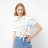 Delightful Afternoon Class Print Short Sleeve Shirt - Jelly Bunny TH