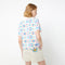 Lazy Afternoon Class Print Short Sleeve Shirt - Jelly Bunny TH