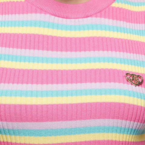Lively Adventure Stripe Crop Top - Jelly Bunny TH