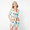 Lonely Afternoon Print Short Sleeve Romper - Jelly Bunny TH