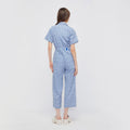 Cherry Morning Class Print Short Sleeve Jumpsuit - Jelly Bunny TH