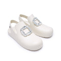 Belinda Crystal Square Flats Sandals - Jelly Bunny TH