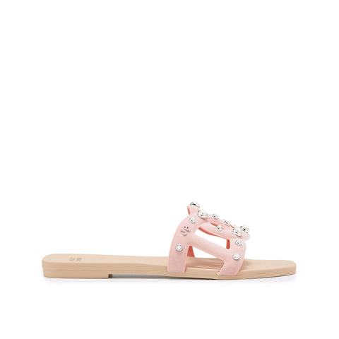 Grase Velour Flats Sandals - Jelly Bunny TH