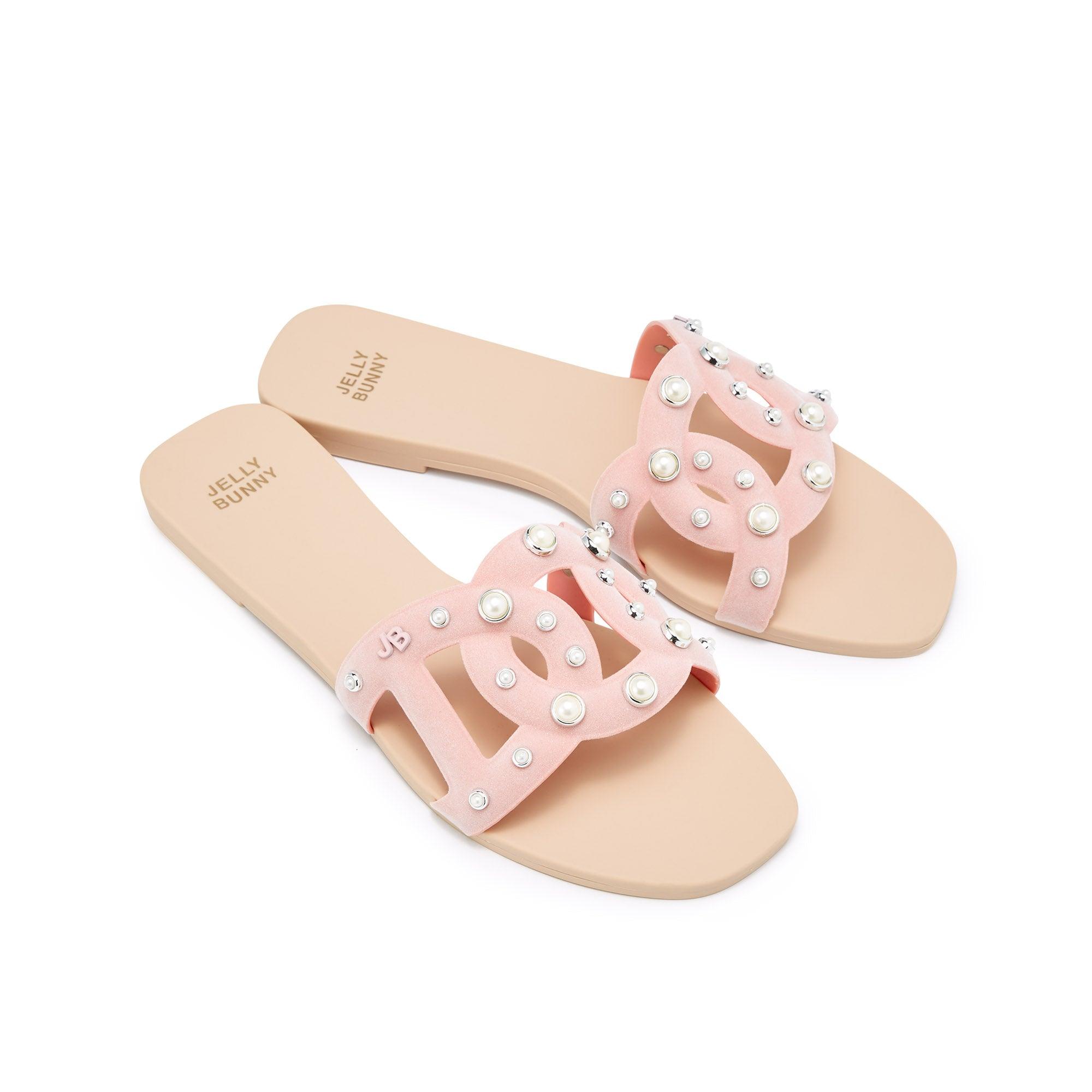 Grase Velour Flats Sandals - Jelly Bunny TH