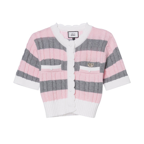 Cherry Blossom Knitted Crop Blouse - Jelly Bunny TH