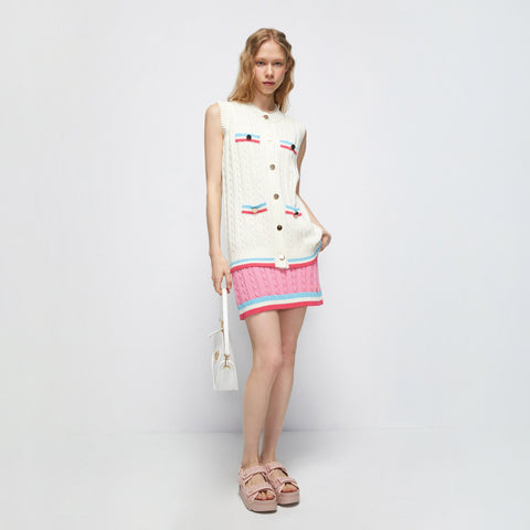 Wild Cherry Knitted Sleeveless Vest - Jelly Bunny TH