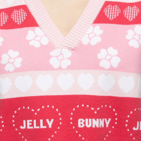 เสื้อกันหนาวถักแขนเสื้อกุด Heartbeat Kiss - Jelly Bunny TH