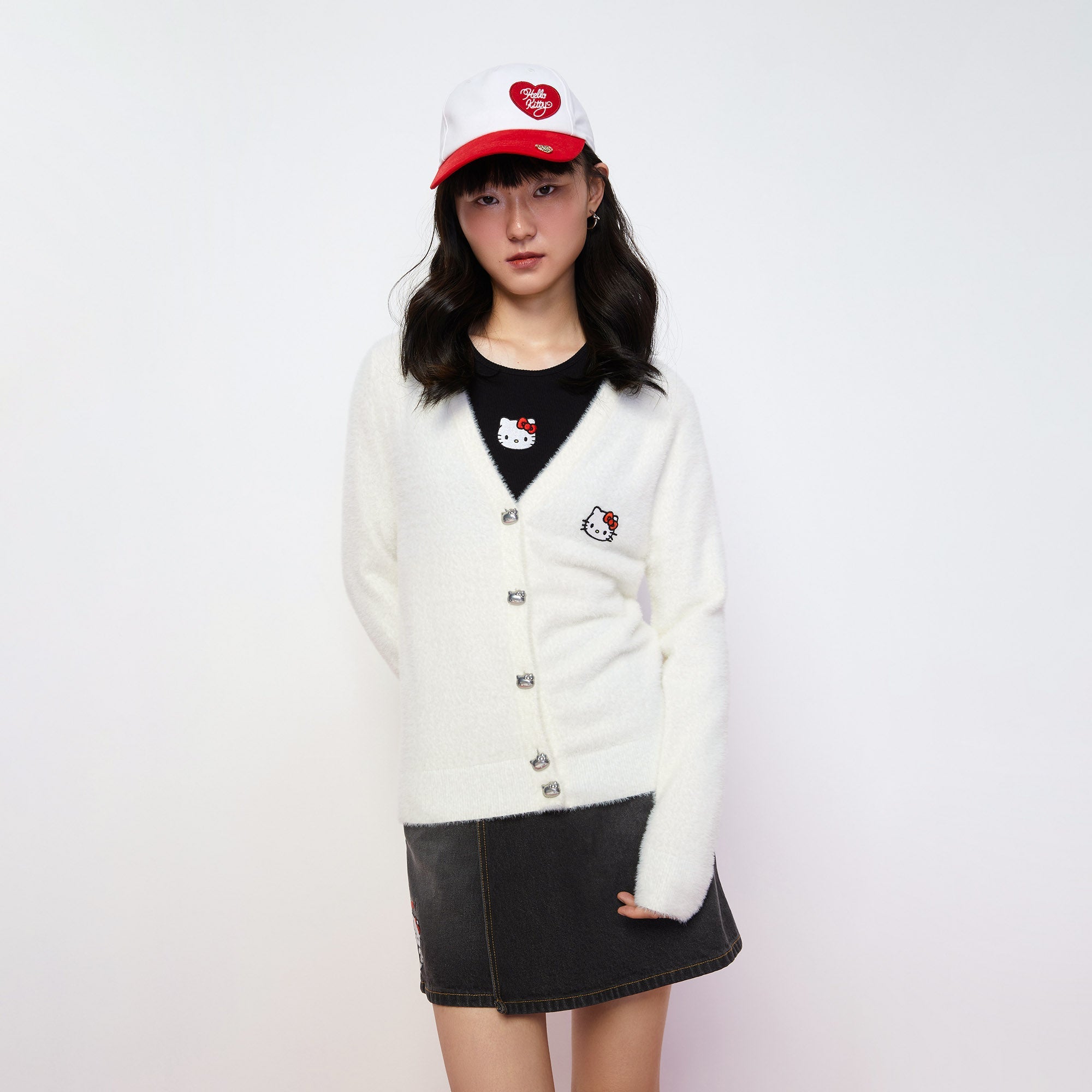 Hello Kitty Charm Cardigan White