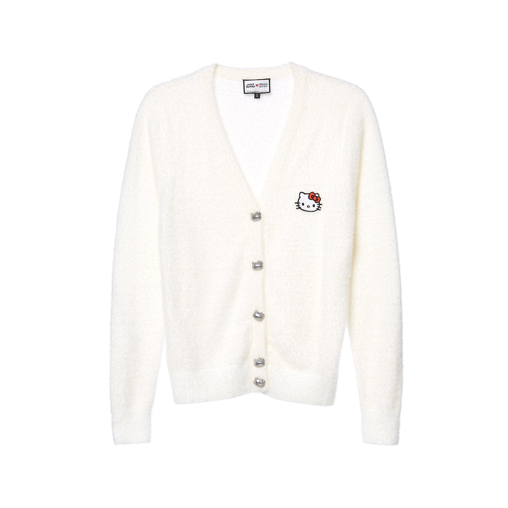 Kitty Charm Cardigan White