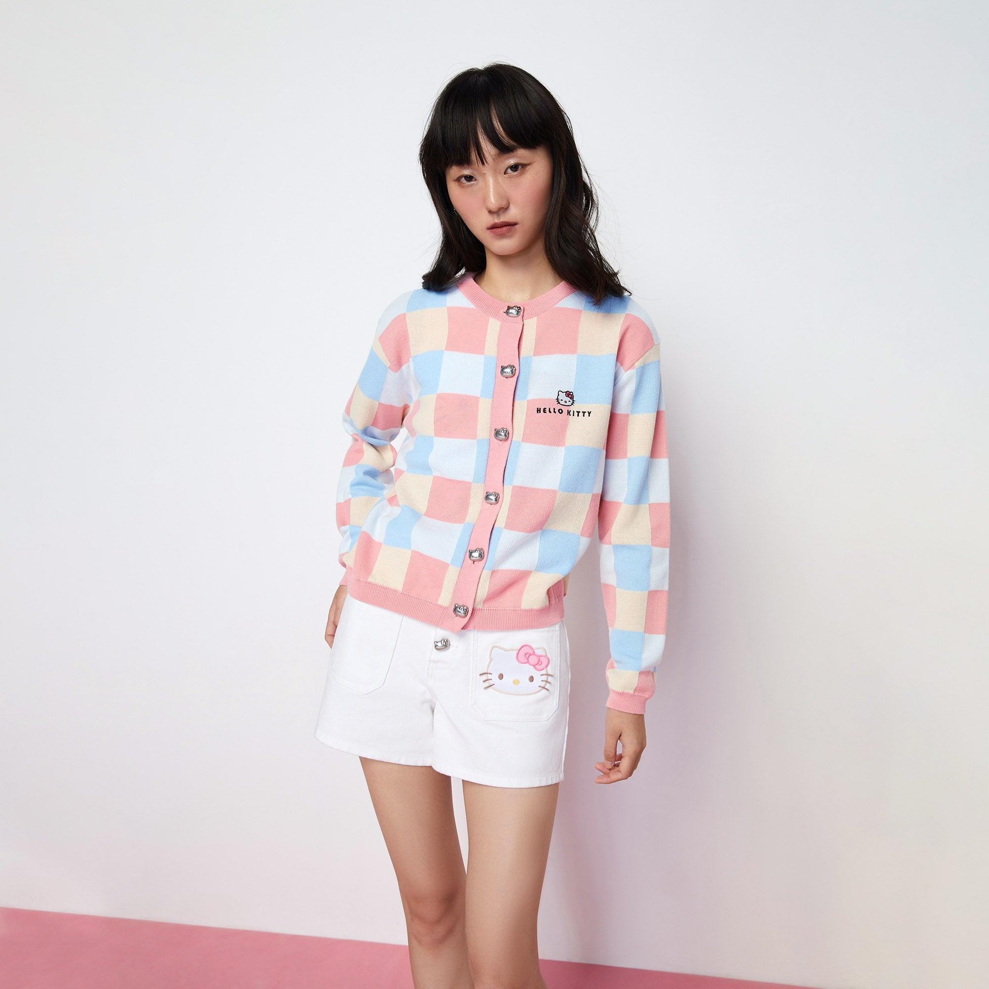 Hello Kitty Checkerboard Cardigan Multi Color - Jelly Bunny Thailand Official Online Store