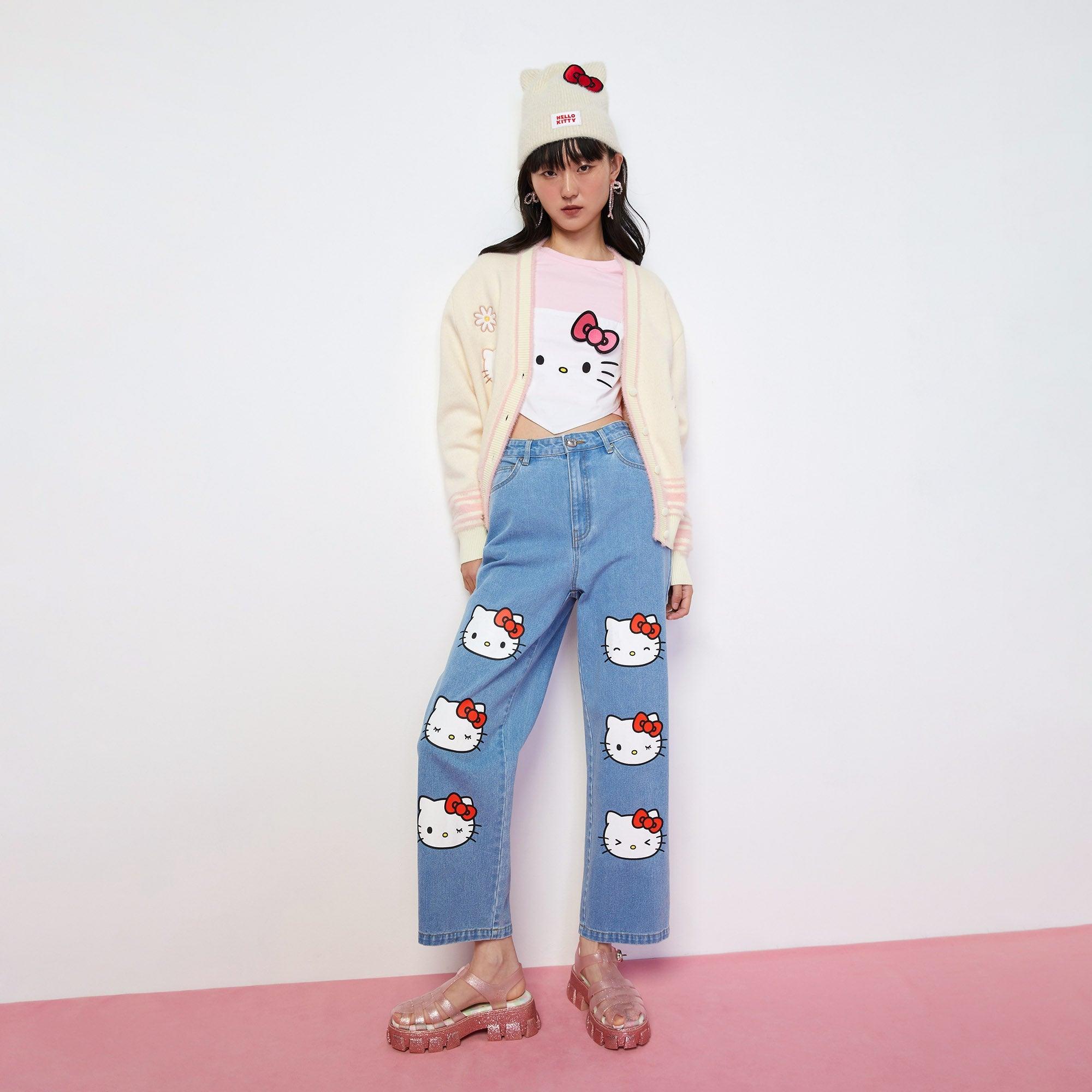 Hello Kitties Jeans Blue - Jelly Bunny Thailand Official Online Store