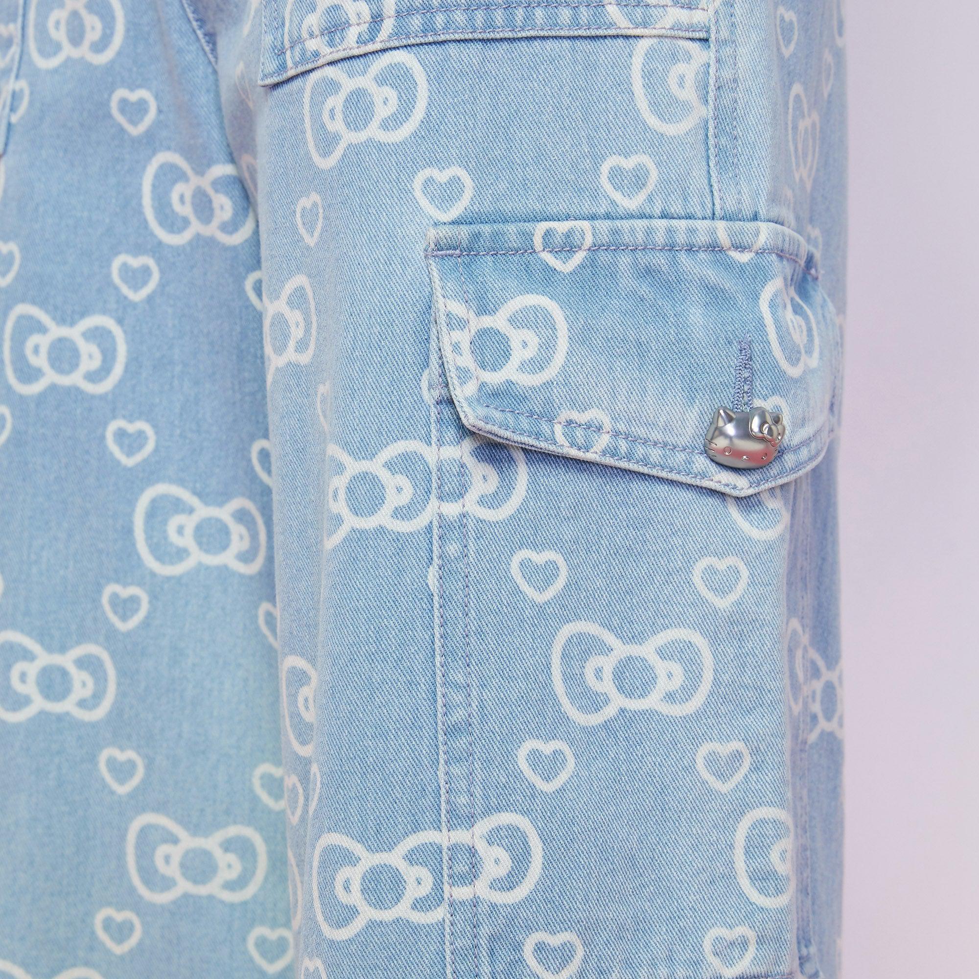 Kitty Monogram Washed Jeans Blue - Jelly Bunny Thailand Official Online Store