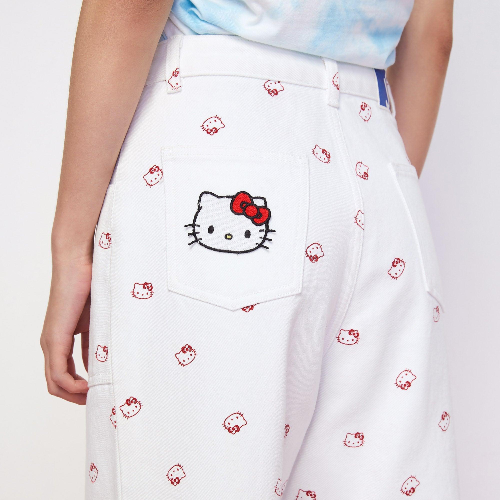 Hello Kitty Monogram Jeans White - Jelly Bunny Thailand Official Online Store